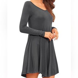 DEARCASE‎ Women's T Shirt Dress Long Sleeve Casual  Flowy Swing Dress